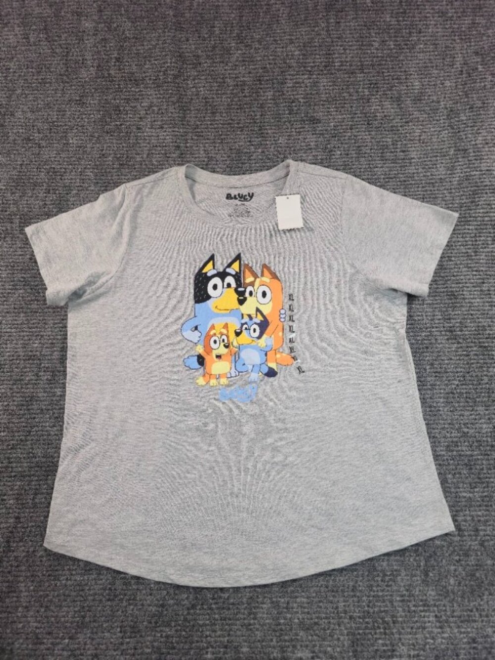 Bluey Family Graphic Tee XL Light Gray